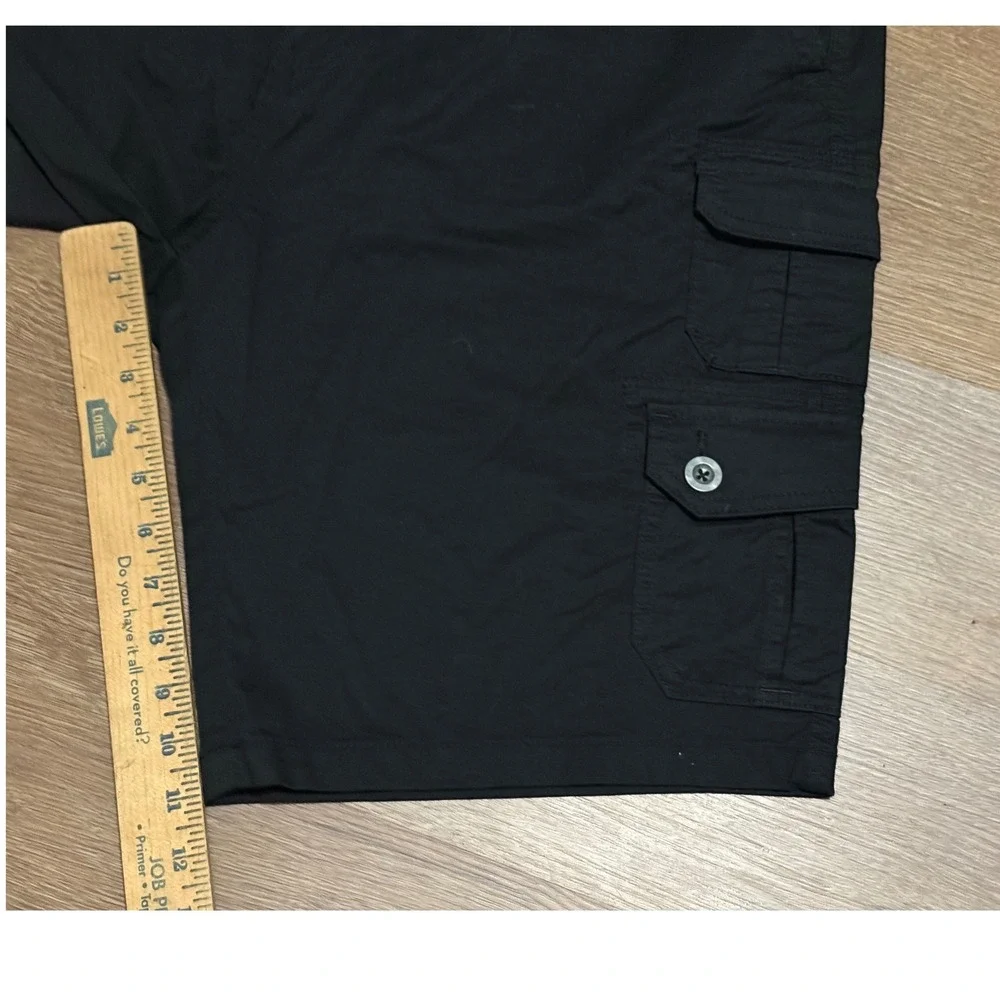 Iron Flex Mens Black Cargo Shorts Sz 38 Multi Pocket Tactical Utility Summer‎ A6